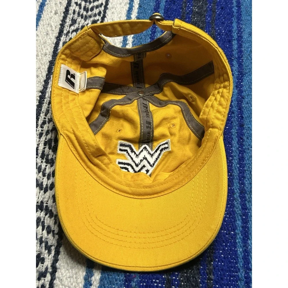 VTG Y2K West Virginia Mountaineers Russell Athletic Yellow Adjustable Hat WVU